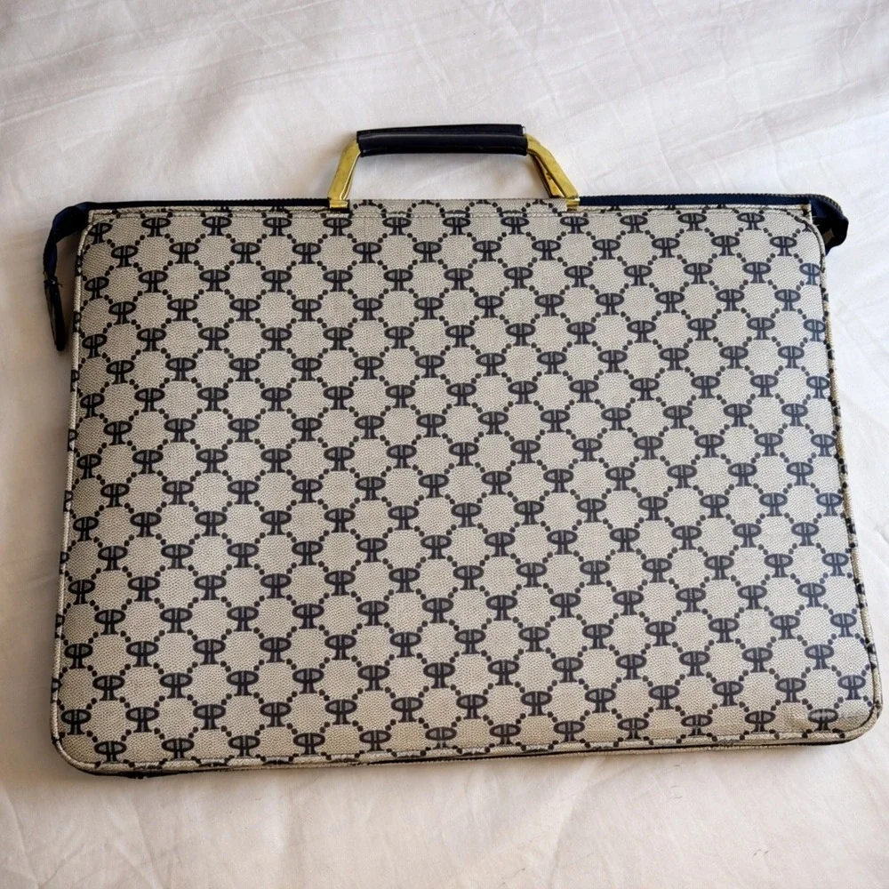 Rare! Pavo Paris Vtg Slimline Documento Case Briefcase Bag 1980s Portfolio Tote‎